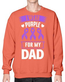 i wear purple for dad 170# - alzheimers- Sweatshirt - Crew