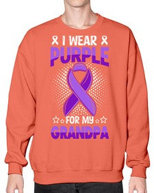 i wear purple for grandpa 172# - alzheimers- Sweatshirt - Crew