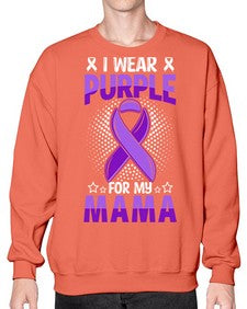 i wear purple for mama 173# - alzheimers- Sweatshirt - Crew