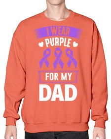 i wear purple for my 186# - alzheimers- Sweatshirt - Crew
