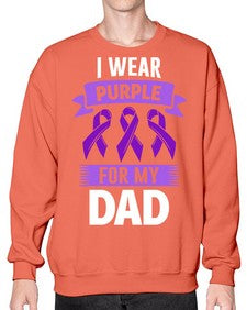 i wear purple for my 187# - alzheimers- Sweatshirt - Crew