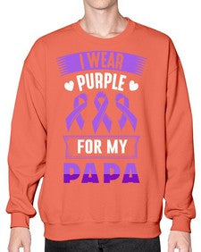 i wear purple for papa 174# - alzheimers- Sweatshirt - Crew