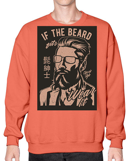 if the beard fits wear it cs 151# - bears - animals- Sweatshirt - Crew