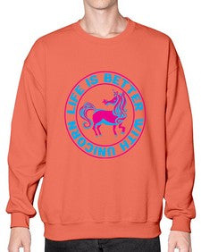 life is better with unicorn 251# - unicorn- Sweatshirt - Crew