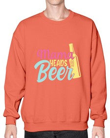 mama heads a beer 324# - beer- Sweatshirt - Crew