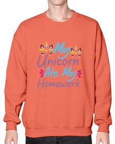 my unicorn ate my homework 318# - unicorn- Sweatshirt - Crew
