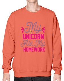 my unicorn ate my homework 324# - unicorn- Sweatshirt - Crew
