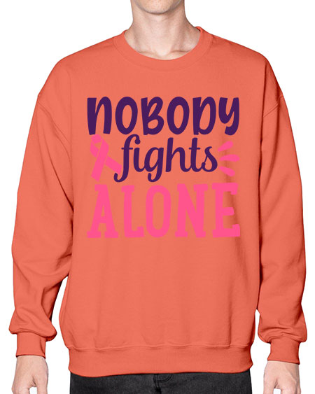 nobody fights alone Style 6# - breast cancer- Sweatshirt - Crew