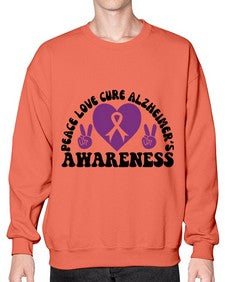 peace love cure alzheimer s awareness 206# - alzheimers- Sweatshirt - Crew