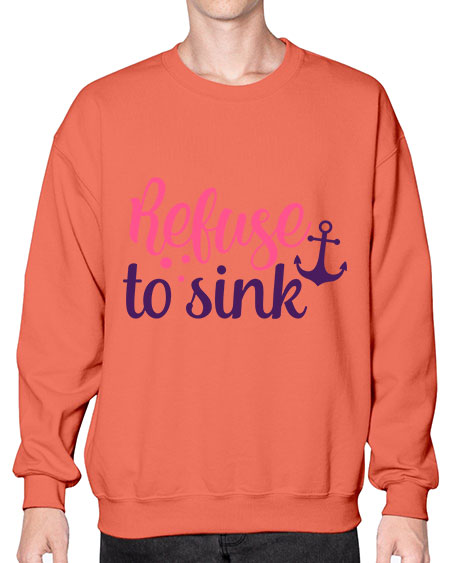 refuse to sink Style 4# - breast cancer- Sweatshirt - Crew