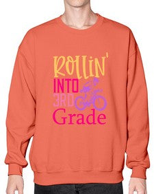 rollin into third grade 782# - third grade- Sweatshirt - Crew