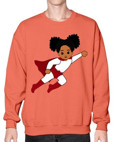 super kids girl 6# - black girls or women- Sweatshirt - Crew
