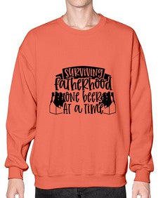 surviving fatherhood one beer at a time 1594# - beer- Sweatshirt - Crew