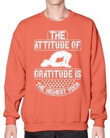 the attitude of gratitude is the highest yoga  544# - yoga- Sweatshirt - Crew