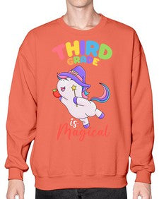third Grade is Magical Unicorn 962# - third grade- Sweatshirt - Crew