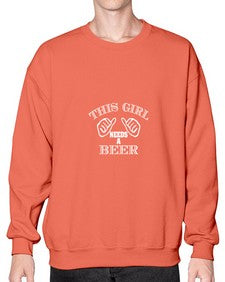 this girl needs a beer 1644# - beer- Sweatshirt - Crew