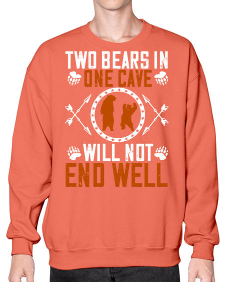 two bears in one cave will not end well 277# - bears - animals- Sweatshirt - Crew