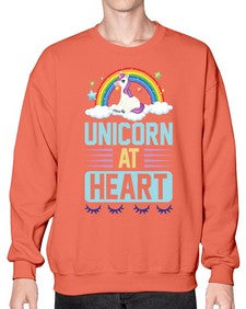unicorn at heart 448# - unicorn- Sweatshirt - Crew