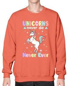 unicorns never die never ever 539# - unicorn- Sweatshirt - Crew