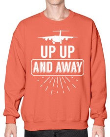 up up and away  46# - airplane- Sweatshirt - Crew