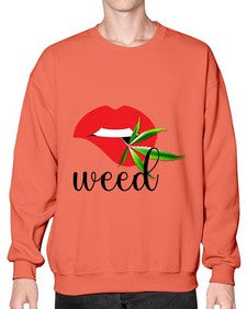 weed lips 1237# - marijuana- Sweatshirt - Crew