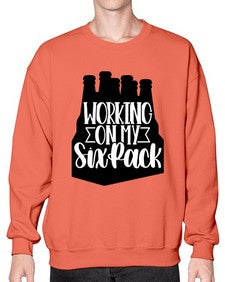 working on my six pack 1789# - beer- Sweatshirt - Crew