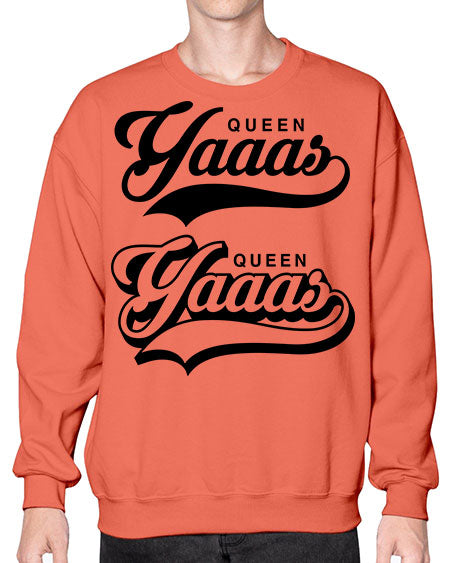 yaaas queen script 6# - black words and phrases- Sweatshirt - Crew