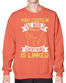 yoga exists in the world because everything is linked  617# - yoga- Sweatshirt - Crew
