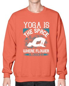 yoga is the space where flower blossoms  627# - yoga- Sweatshirt - Crew