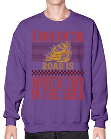 A bike on the worth two in the shet 1# - motorcycle- Sweatshirt - Crew