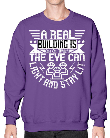 A real building is one on which the eye can light and stay lit Style 22# - architect- Sweatshirt - Crew