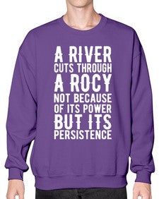 A river cuts through a roky 4# - motorcycle- Sweatshirt - Crew