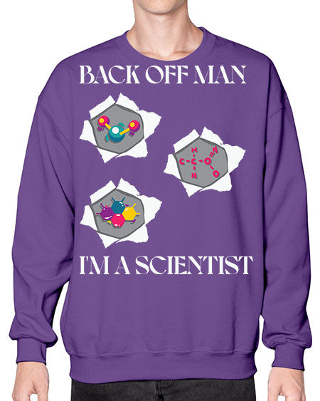 BackOffManImAScientistSkinite Scientist Skinite 289# - general science- Sweatshirt - Crew