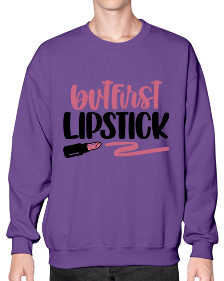 But First Lipstick Style 118# -makeup Sweatshirt - Crew