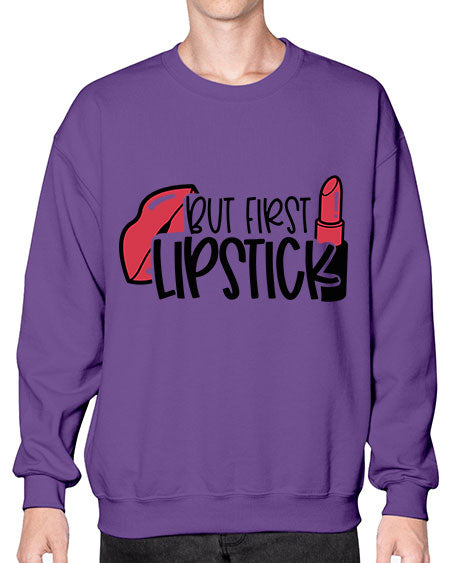 But First Lipstick Style 119# -makeup Sweatshirt - Crew