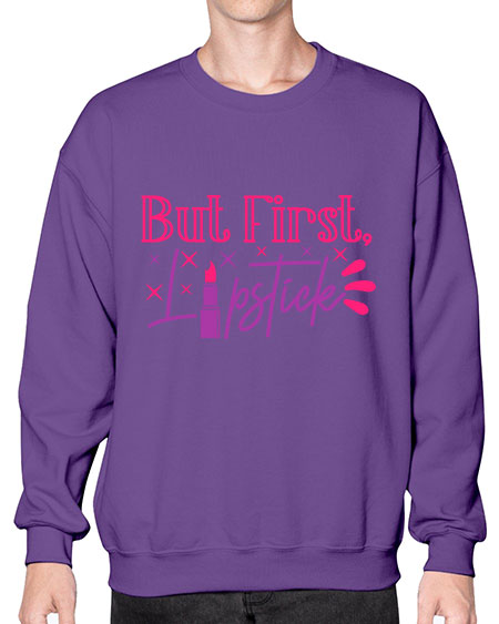 But First Lipstick Style 244# -makeup Sweatshirt - Crew
