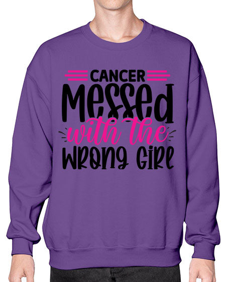 Cancer Messed with the Wrong Girl 29# - breast cancer- Sweatshirt - Crew