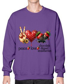 Chocolate Dipped Strawberries 727# - strawberry- Sweatshirt - Crew