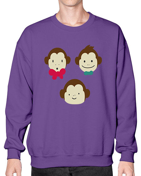 Cute_little_monkeys_5425 - monkey- Sweatshirt - Crew