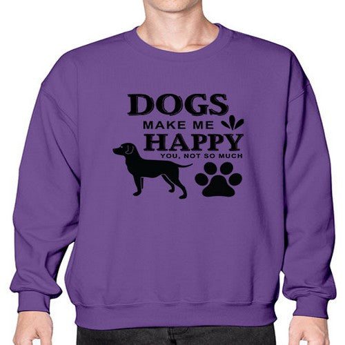 Dogs Make Me Happy Style 44# - dogs- Sweatshirt - Crew