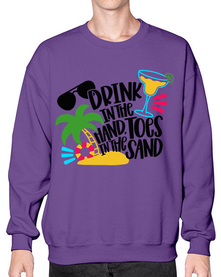 Drink In The Hand Toes In The Sand Style 48# - summer- Sweatshirt - Crew