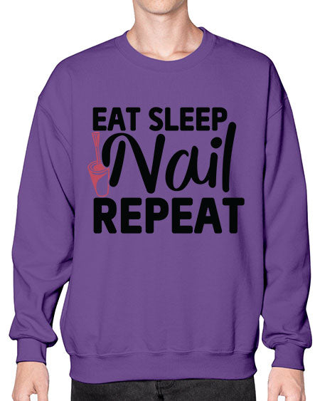Eat Sleep Nail Repeat 736# - nail tech- Sweatshirt - Crew