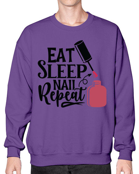 Eat Sleep Nail Repeat 737# - nail tech- Sweatshirt - Crew