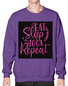 Eat Sleep Yoga Repeat  207# - yoga- Sweatshirt - Crew