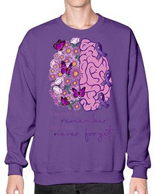 Floral Brain I Will Never Forget 146# - alzheimers- Sweatshirt - Crew