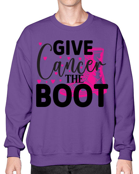 Give Cancer the Boot 24# - breast cancer- Sweatshirt - Crew