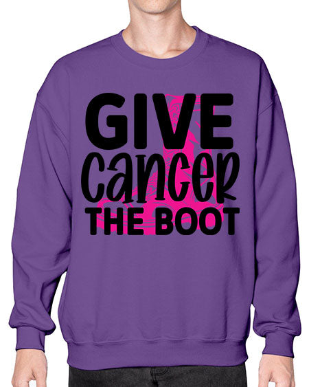 Give Cancer the Boot 25# - breast cancer- Sweatshirt - Crew