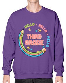 Hello third Grade Pencil 346# - third grade- Sweatshirt - Crew