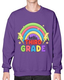 Hello third Grade Rainbow 348# - third grade- Sweatshirt - Crew