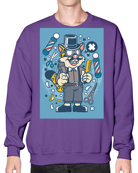Hipster Barber Leopard835# - barber- Sweatshirt - Crew